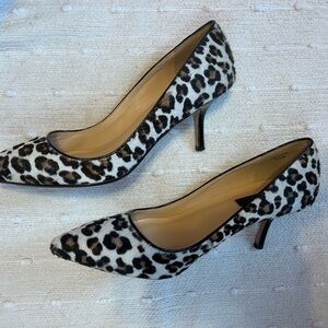 Ann Taylor Cow Hair Leopard Print Women's 8.5 Heels